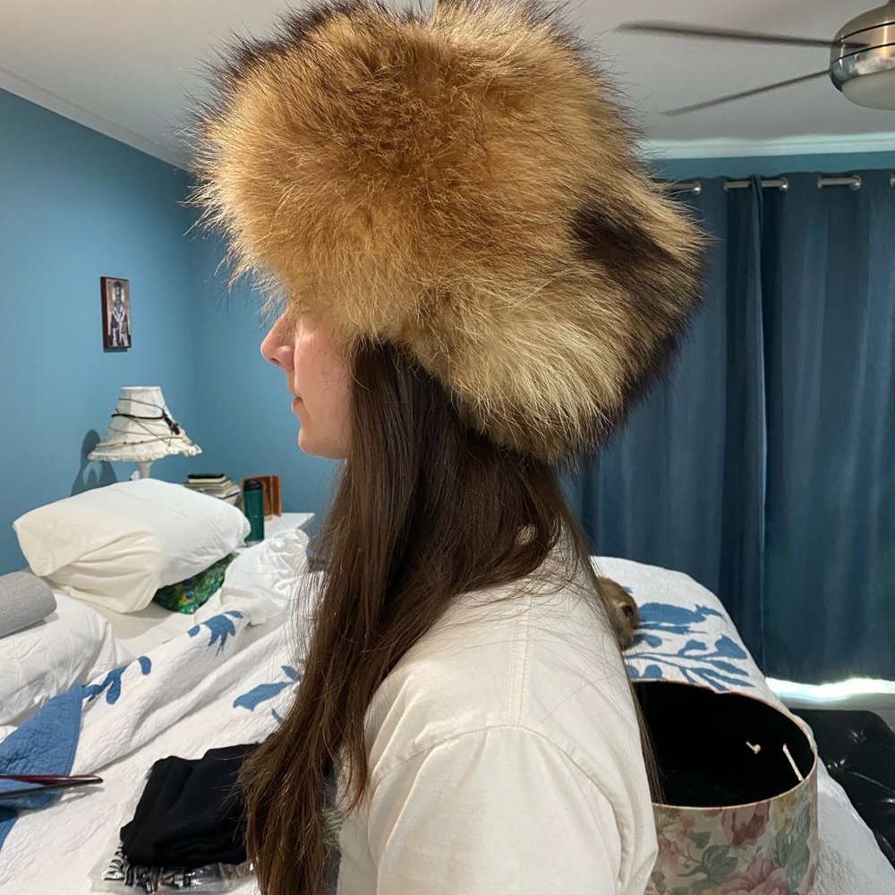 Genuine Russian Vintage Fox Fur Hat 23”